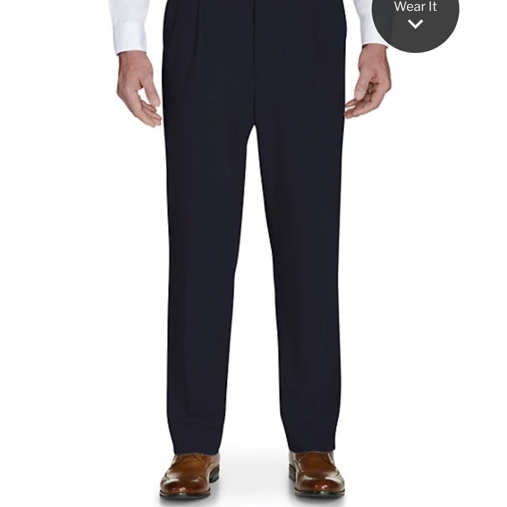 COPY - DXL Mens cuffed dress pants size 50 x 30, black/tan, NWT
